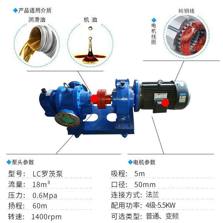 罗茨沥青泵 LC高粘度泵罗茨泵 鸿海泵业厂家 发货及时