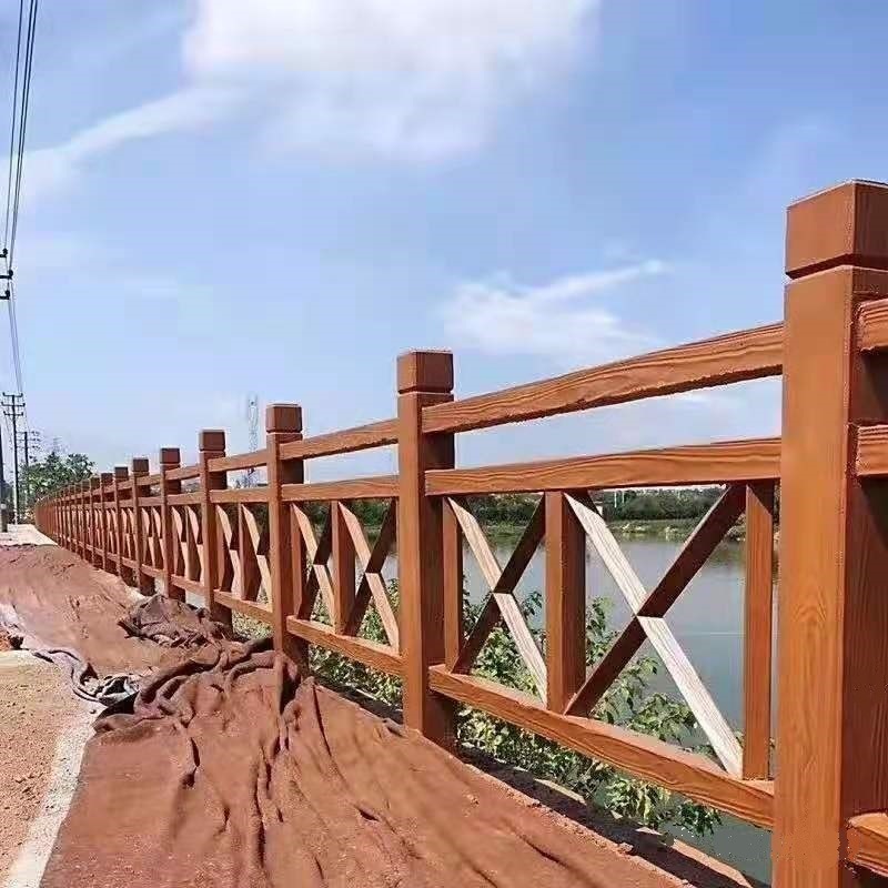 唐盛水泥仿木护栏 混凝土护栏 河道护栏 乡村建设景观围栏X型仿木栏杆