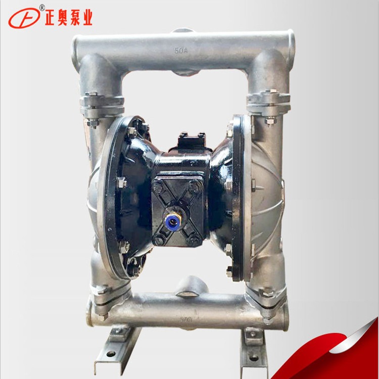 上海气动隔膜泵正奥泵业QBY5-50AZ型螺纹连接铸铁气动隔膜泵压滤机气动隔膜泵