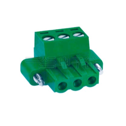 PCB螺钉式接线端子DECA 3Pin 间距5.08mm 绿色插头 针脚90° 带法兰 多规格 原厂