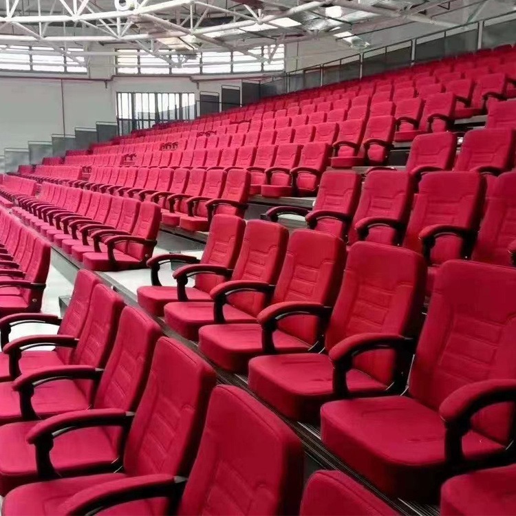 金伙伴体育厂家供应定制软包伸缩看台椅 电动折叠观众席 场馆移动活动看台