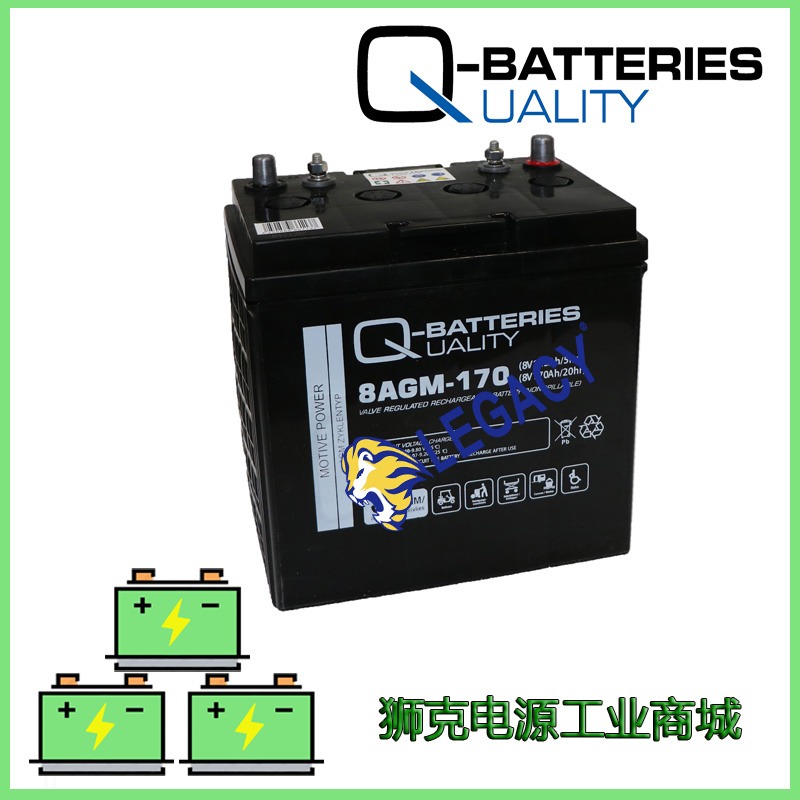 德国Q-BATTERIES蓄电池6AGM-305  6V305AH/20HR升降平台车洗地机电瓶图片