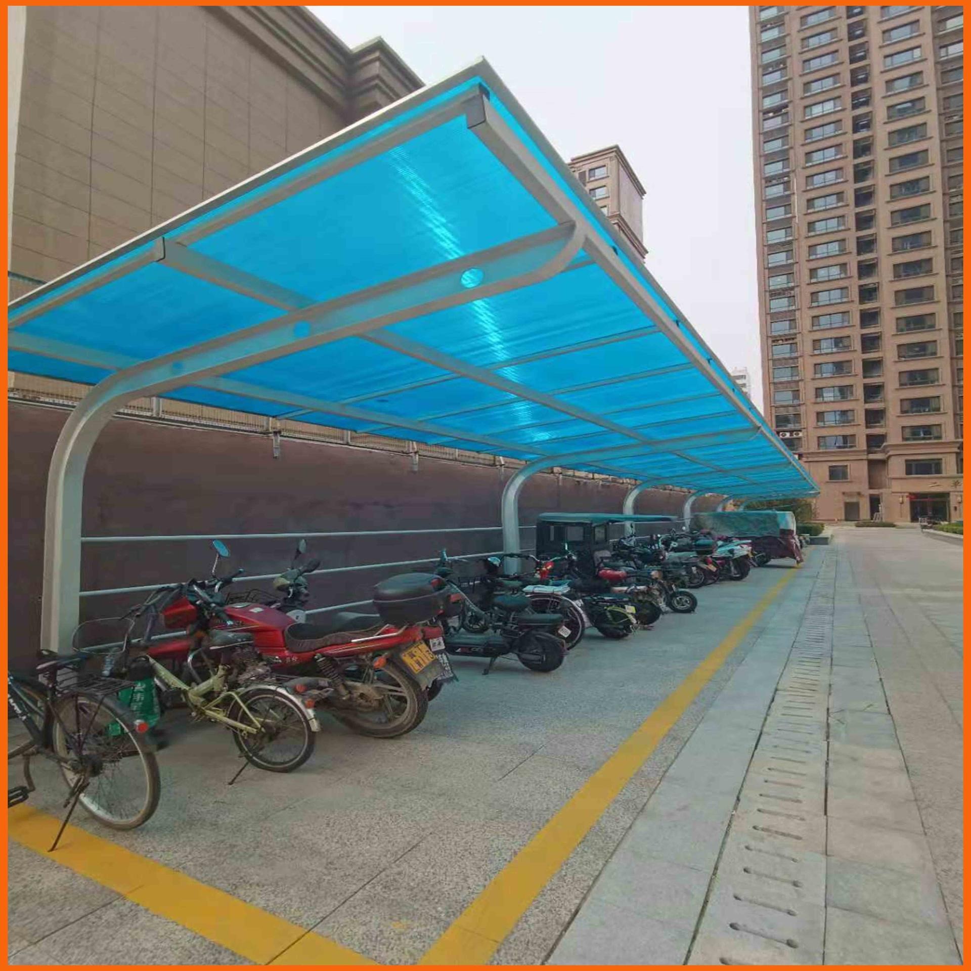 8毫米双层阳光板 黄骅中空PC阳光板 学校自行车棚阳光板