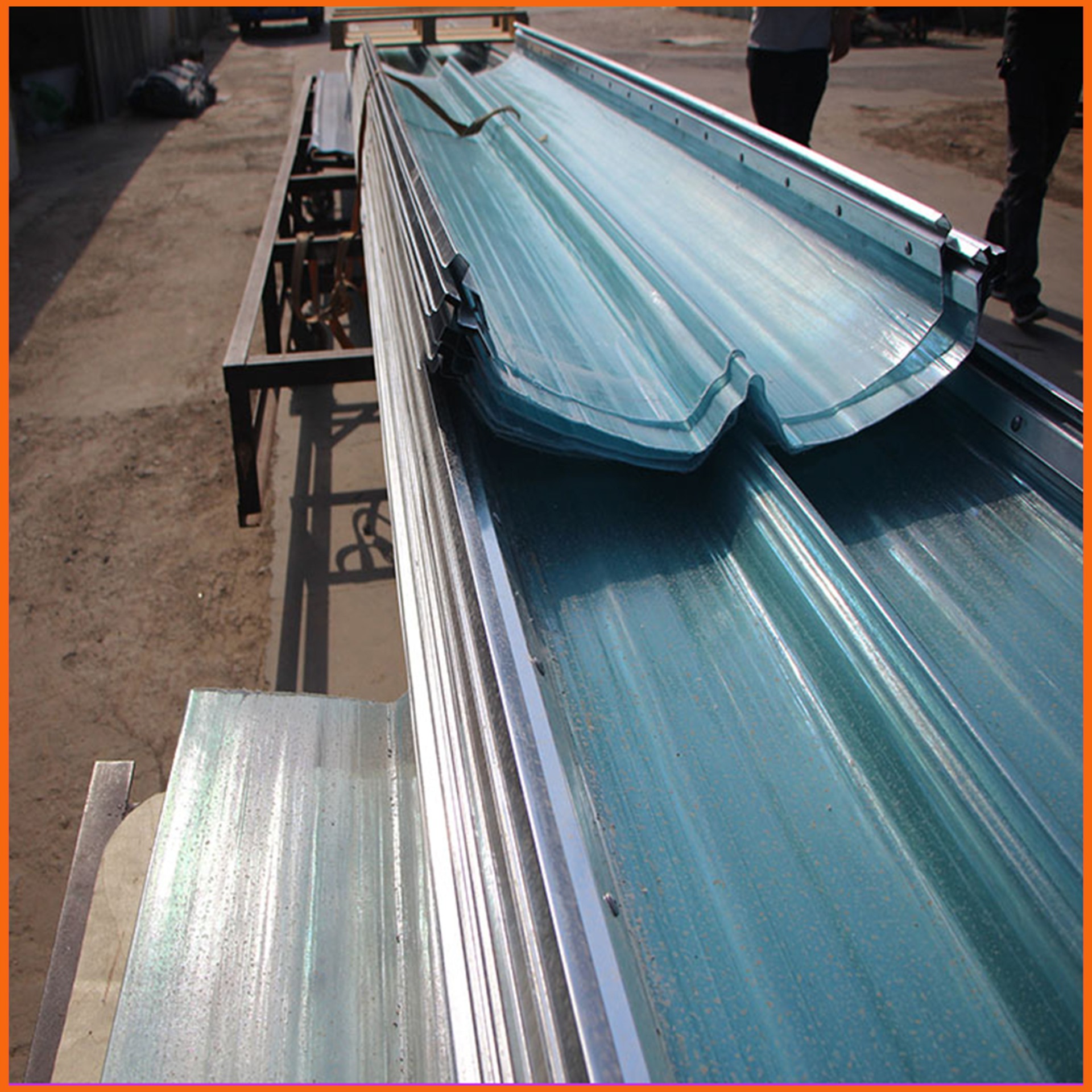 820型铁边阻燃采光瓦 惠州玻璃钢采光板 FRP透明采光带生产厂家