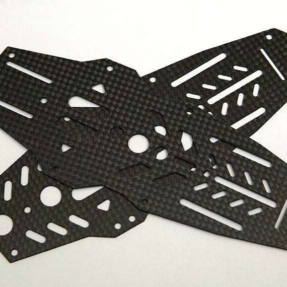 3K碳纤维板加工定制CNC雕刻 碳纤维航模机架来图定做