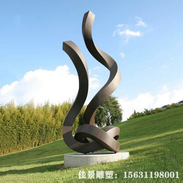 宏通雕塑抽象飘带不锈钢公园景观雕塑 可定做图片