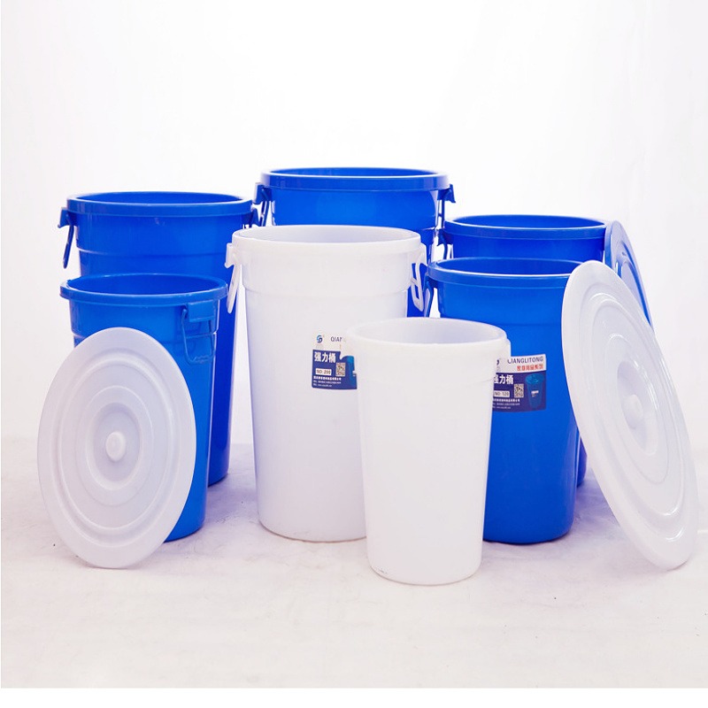 塑料水桶加厚食品级家用装米面桶酿酒发酵大号圆储水桶带盖清洁桶图片