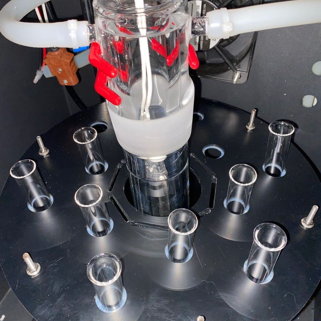 环照式光化学反应仪 光化学反应釜 高精密光化学反应仪 GY-DSGHX 上海归永 配有8位磁力搅拌装置 冷却水循环
