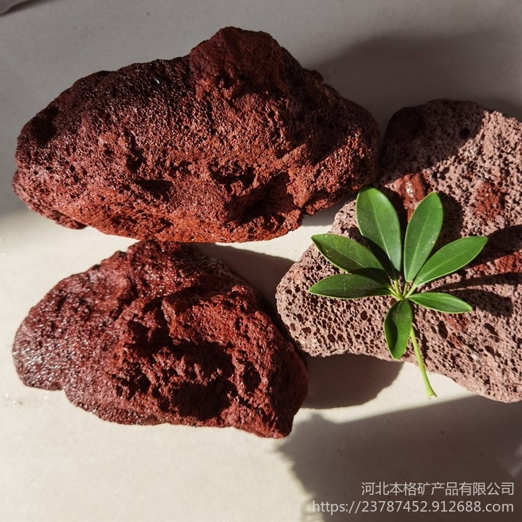 园艺铺面红色火山石 多肉花卉颗粒土 污水处理过滤 5-8mm