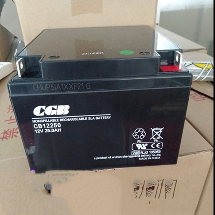 长光蓄电池12V25AH现货CGB电池CB12250铅酸免维护应急电源