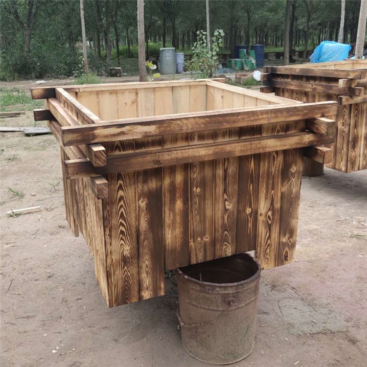 防腐木移动组合花箱 双琪 户外花桶 花车种植箱木质