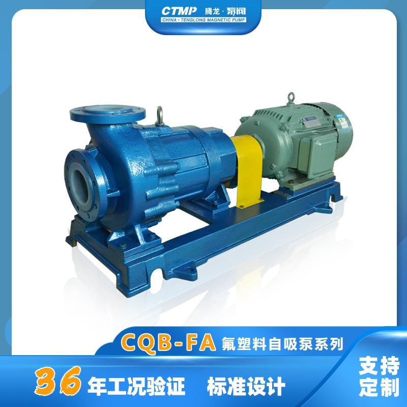 CQB100-80-160FA衬氟塑料磁力泵 化工耐酸泵 磁力泵价格 腾龙泵阀