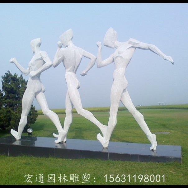 不锈钢抽象运动人物雕塑 广场动物雕塑可定做