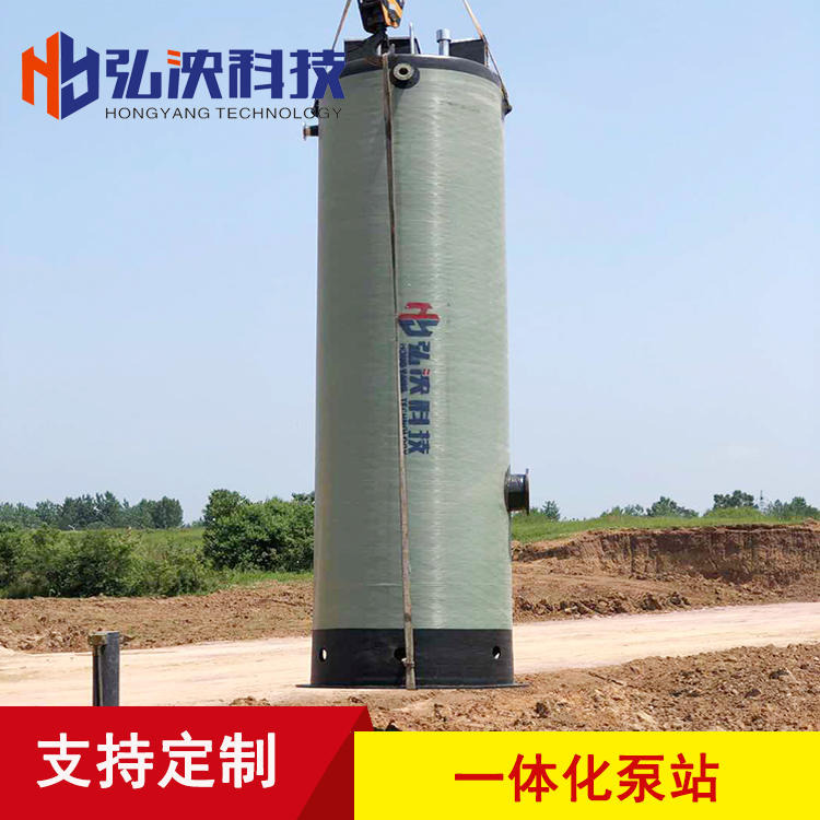 上海一体化泵站厂家 预制一体化泵站 污水提升一体化泵站 弘泱科技 玻璃钢材质 支持定制图片