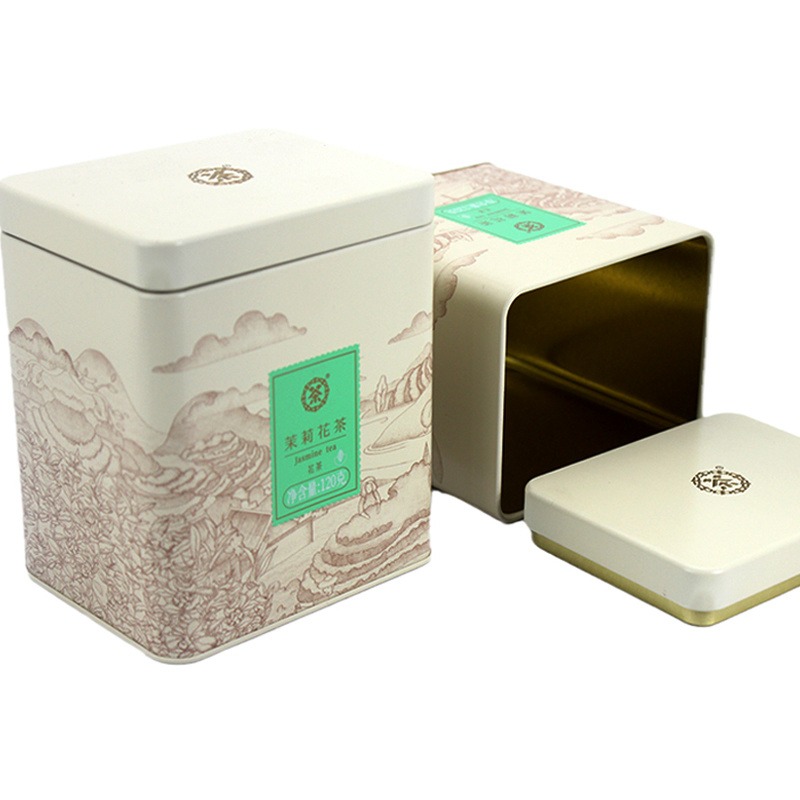 茉莉花茶叶包装铁罐 长方形正山小种铁盒子包装 铁罐生产厂家