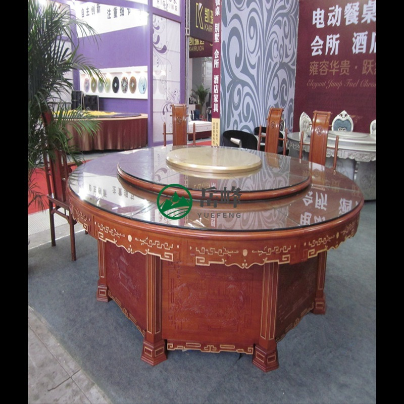 岚慧食堂餐桌价格	山东电动餐桌厂家	酒店餐桌电动玻璃1074