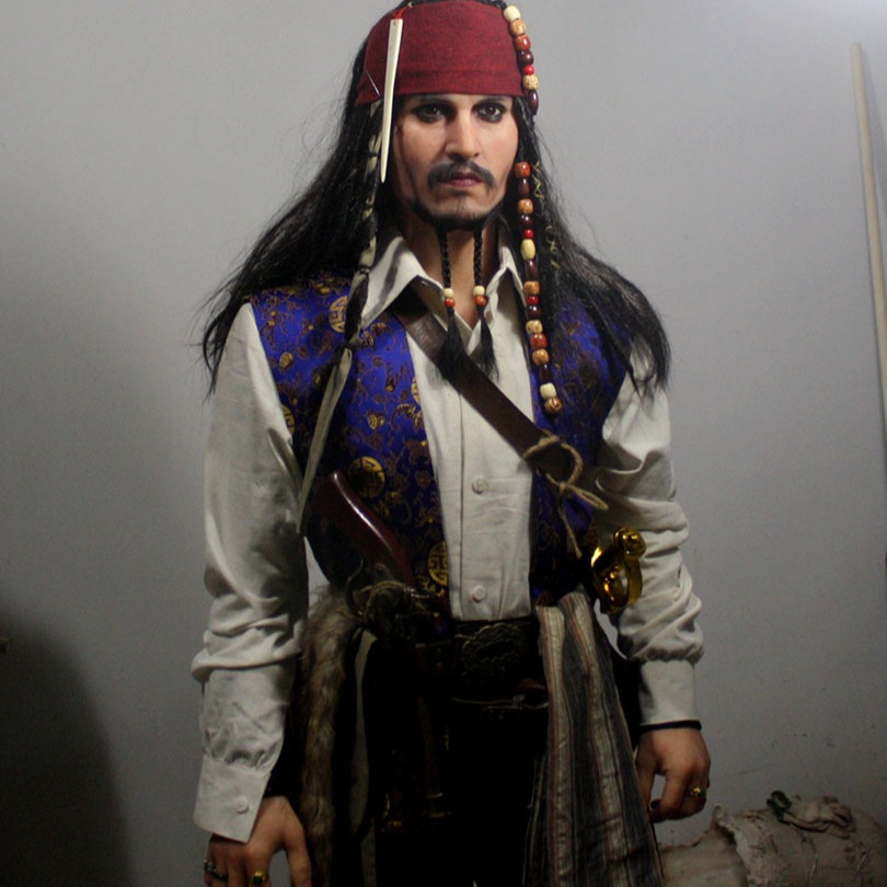 芜湖  国韵蜡像厂家制作 海盗船长雕塑 硅胶像定制