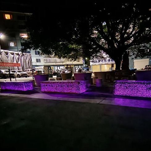 艾瑞盾城市改造透光混凝土坐凳星空散布