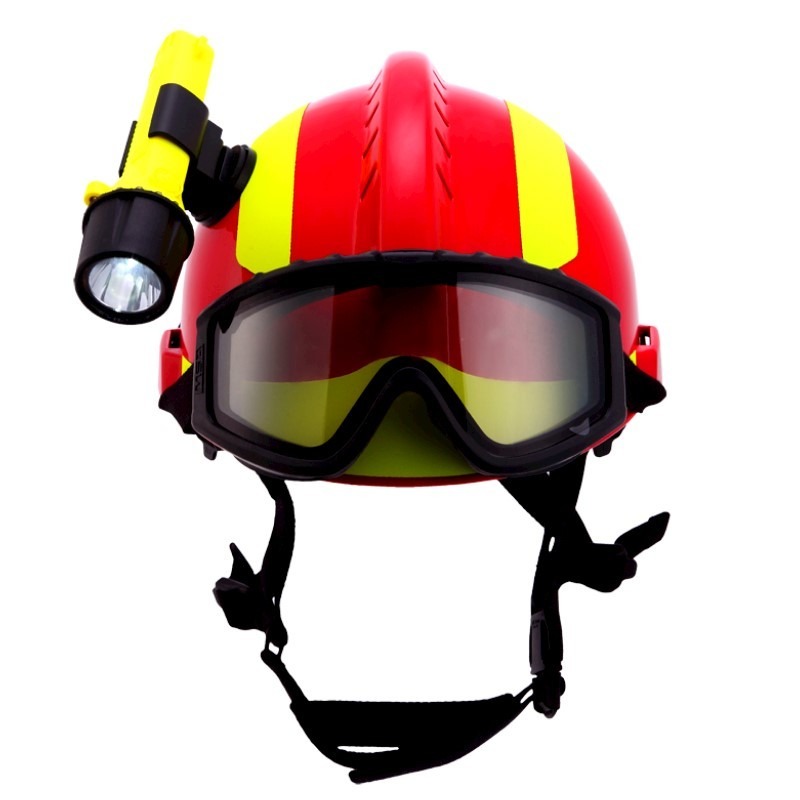 MSA梅思安F2 XTREM红黑色面罩防爆手电10164320欧式消防救援头盔