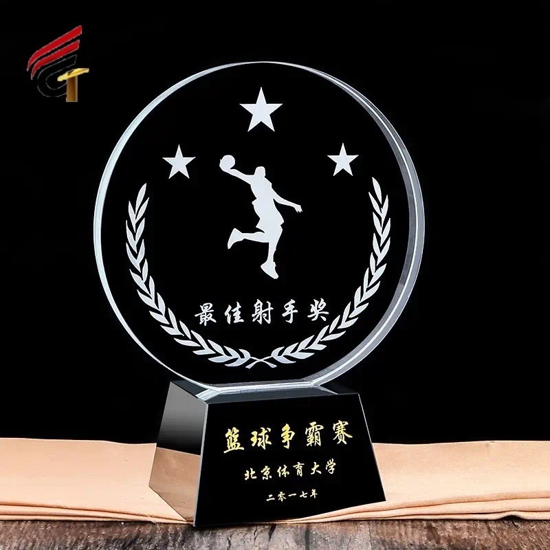创意五角星水晶奖杯定厂家 企业活动颁奖大拇指儿童篮球奖牌 昌泰工艺图片
