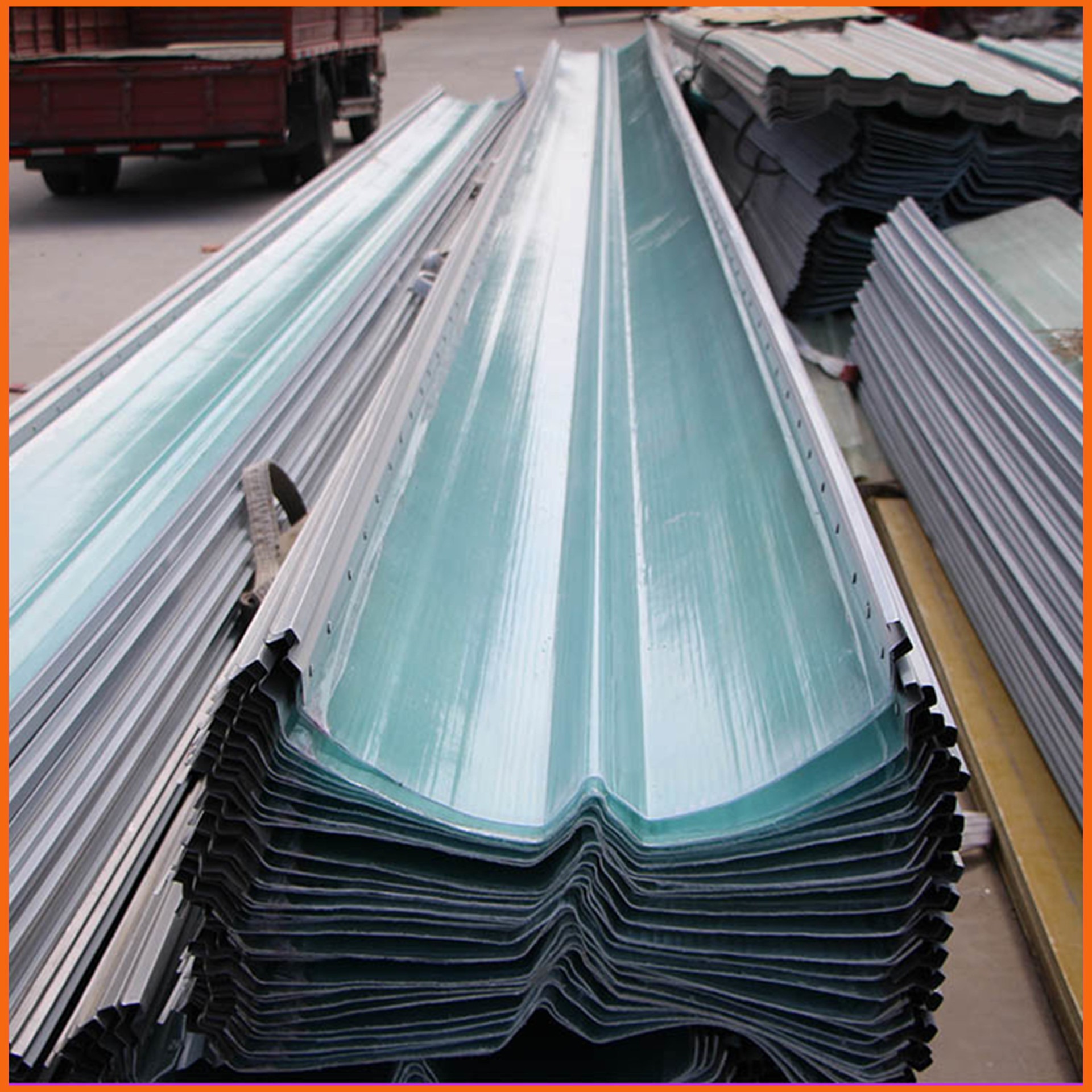 株洲玻璃钢防腐采光板 树脂透明采光带 FRP钢边采光瓦厂家定制