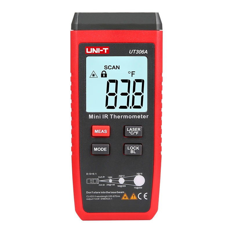 优利德UT306A非接触红外测温仪便携式数字温度计工业红外测温度仪图片