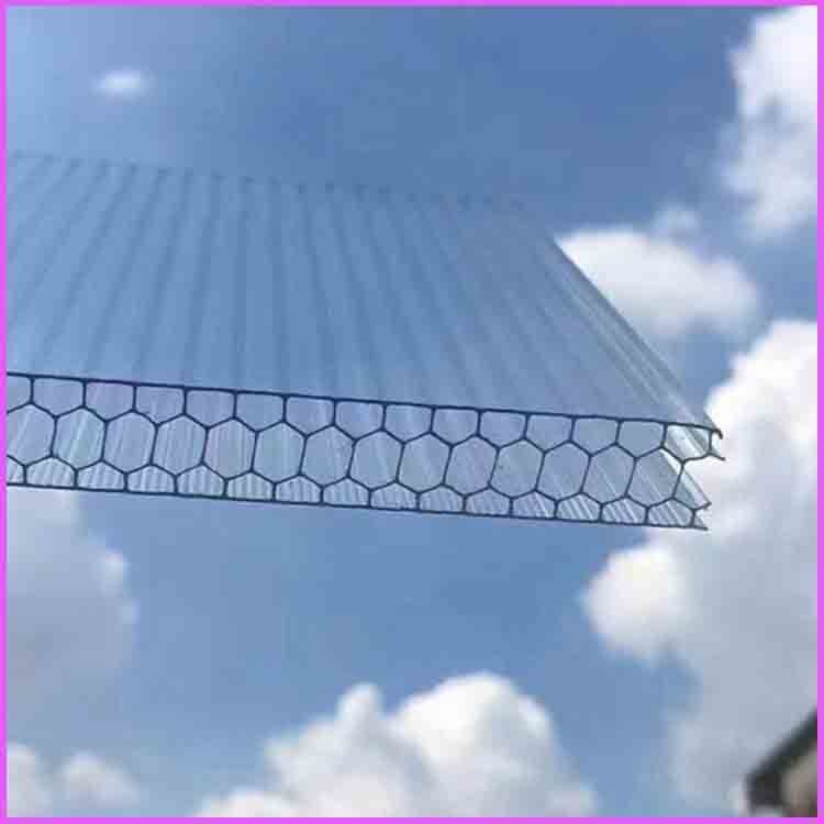 安庆15mm蜂窝中空板 空心PC阳光板 车棚雨棚阳光板