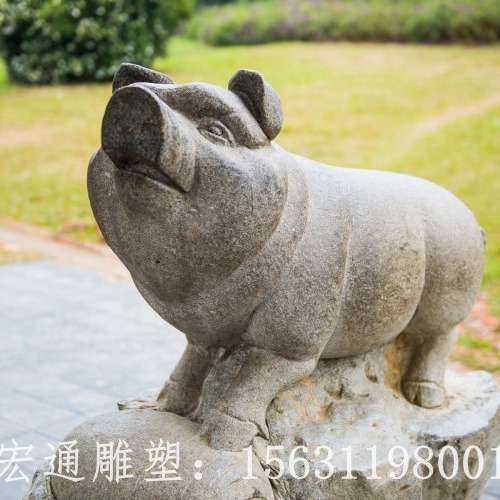石雕小猪大理石动物石雕城市雕塑 园林雕塑