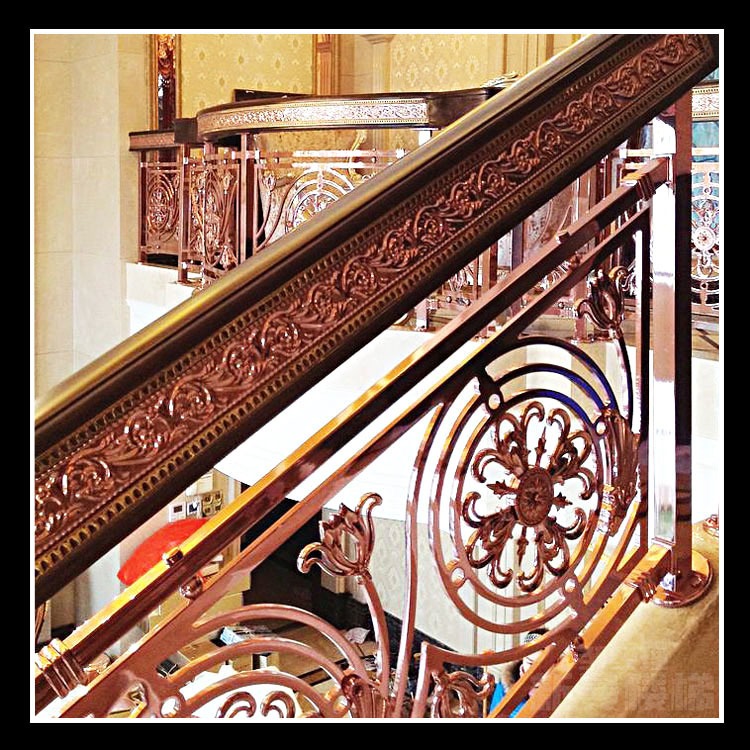 凌海欧式别墅铜艺浮雕楼梯护栏 古香或大气或唯美