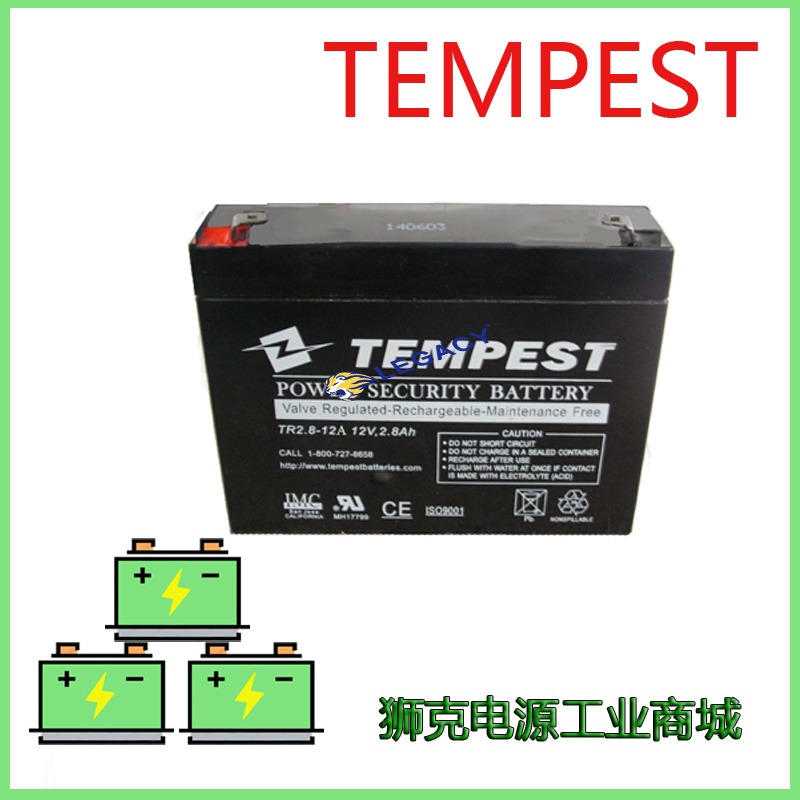美国TEMPEST蓄电池TD12-12免维护12V12AH电力，邮电通信系统电池
