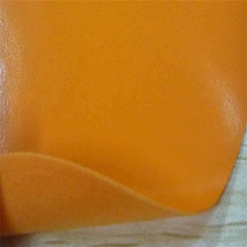 PVC夹网布 0.55mm橙色PVC植绒充气面料 充气床面料图片