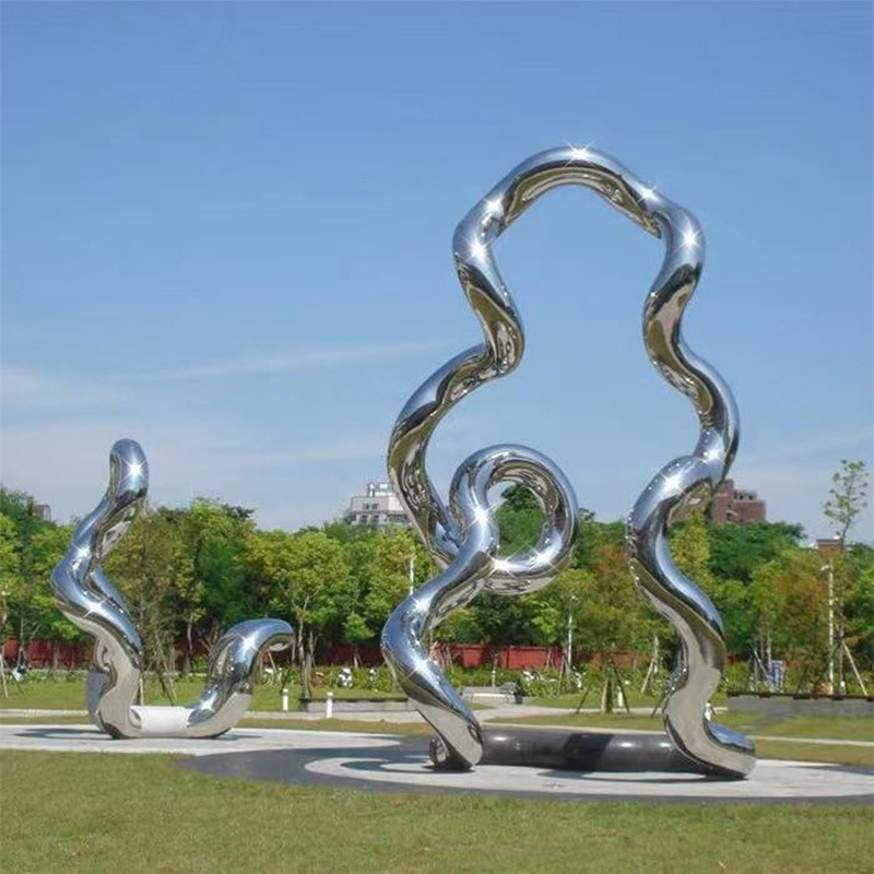 不锈钢雕塑厂 抽象拱门摆件 304镜面雕塑 园林广场景观落地摆件