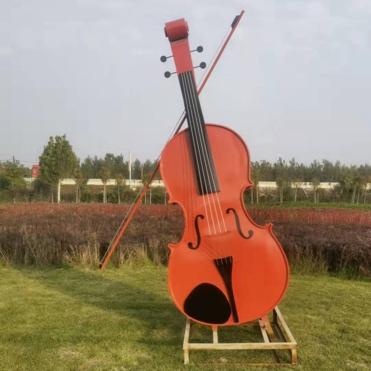 不锈钢大提琴雕塑 广场景观雕塑图片