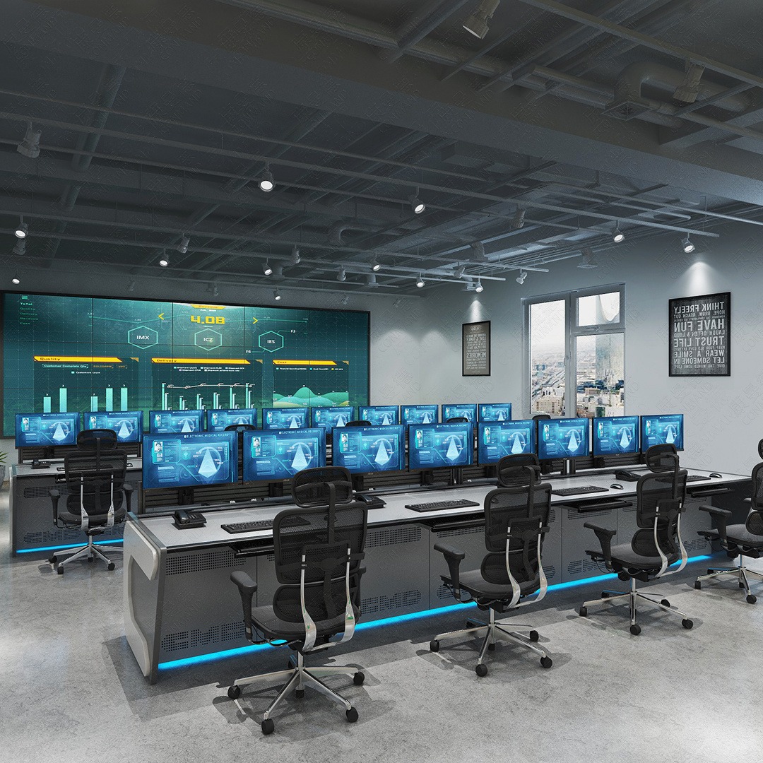 康曼德CMD-C科技感简约现代办公桌智能指挥中心控制台操作台中控台监控调度台图片