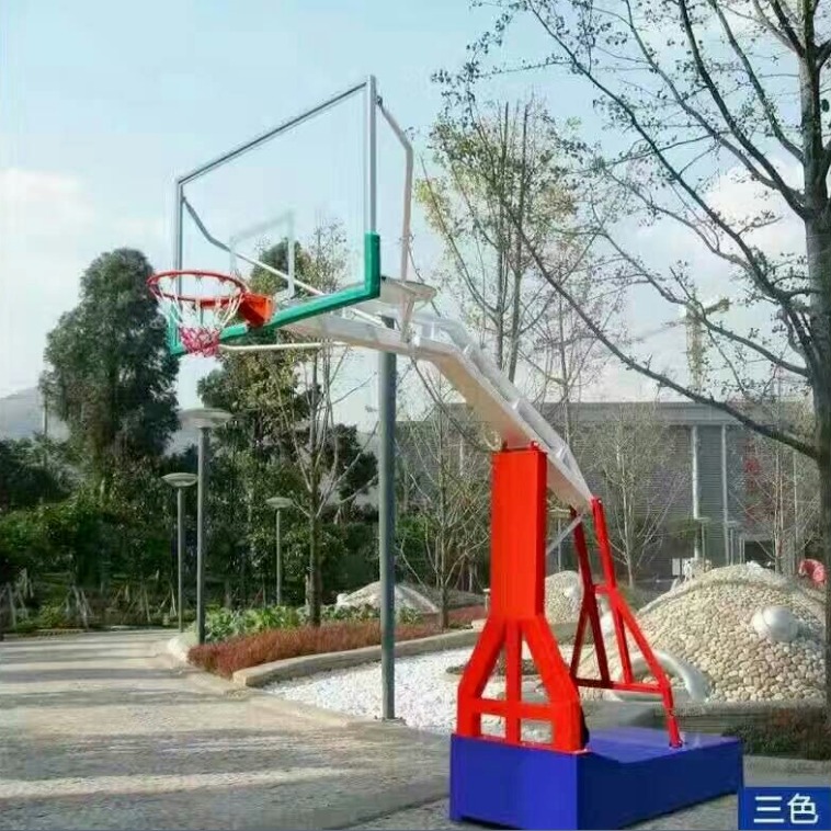 奥博 篮球架厂价，钢化玻璃篮板篮球架 固定式篮球架