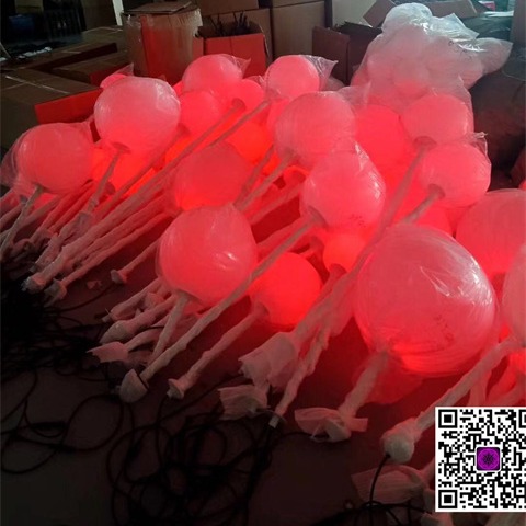 网红打卡地互动装置 文旅灯光节专用led互动泡泡球 led户外幻彩球。图片