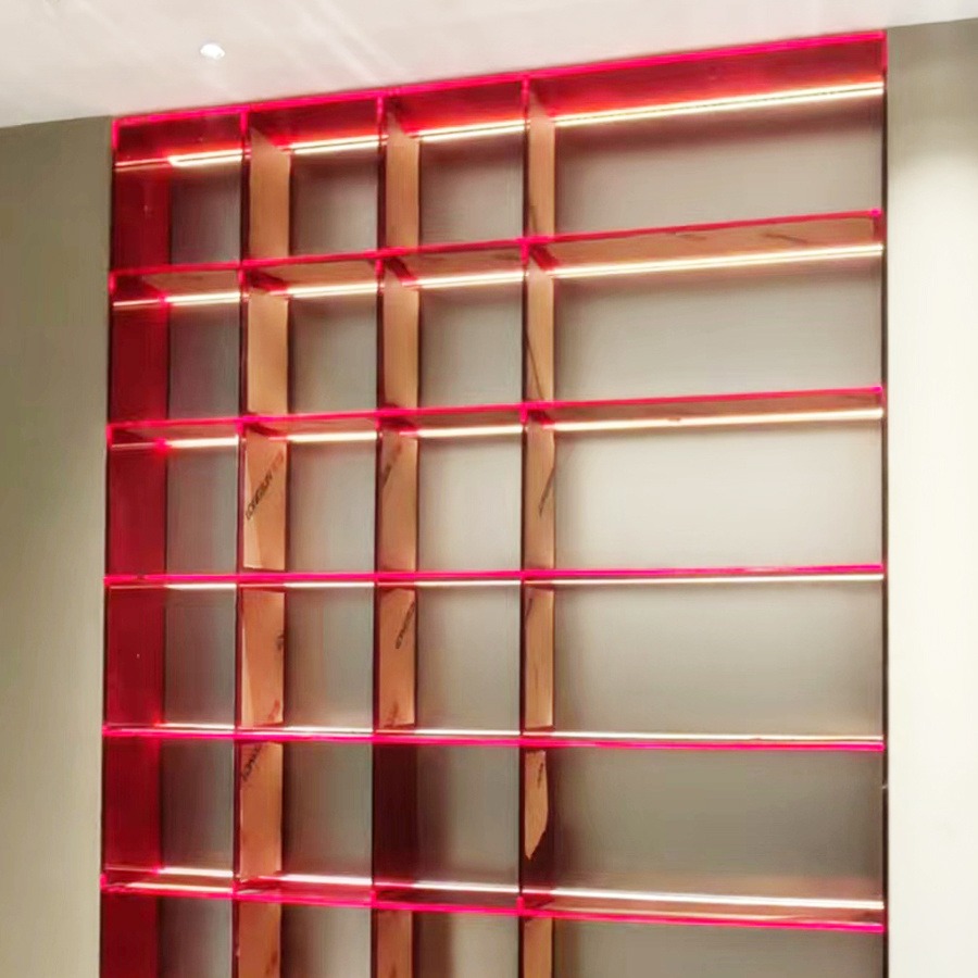广宇半透明红亚克力展示柜收纳柜有机玻璃柜子