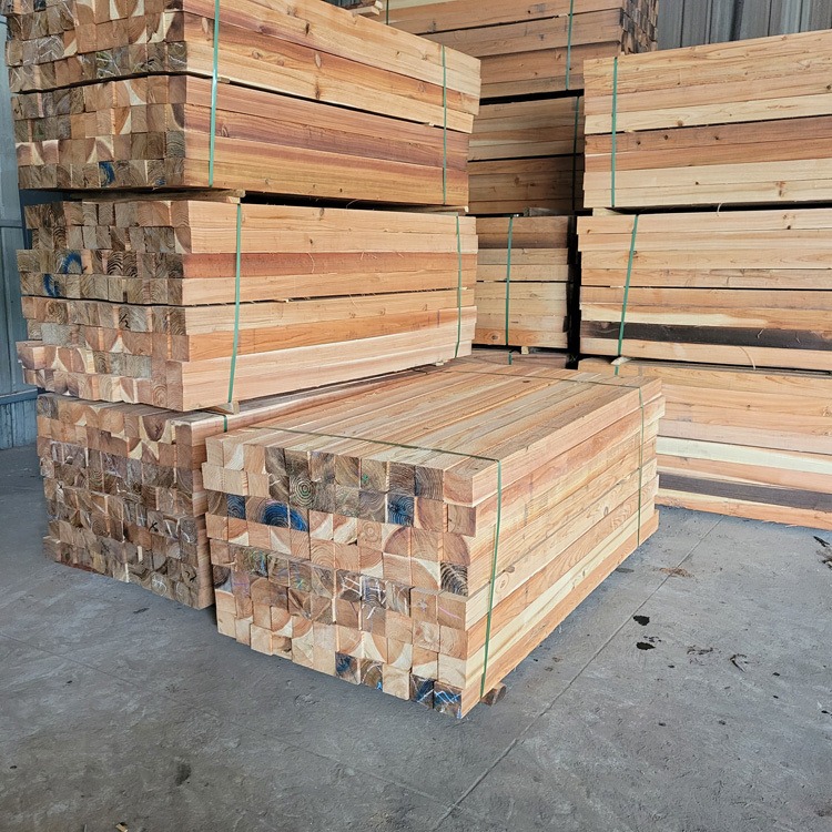 上海邦皓木业供应日本柳杉垫设备枕木铁路道木定做杉木木方物流打包木条不易开裂大量批发