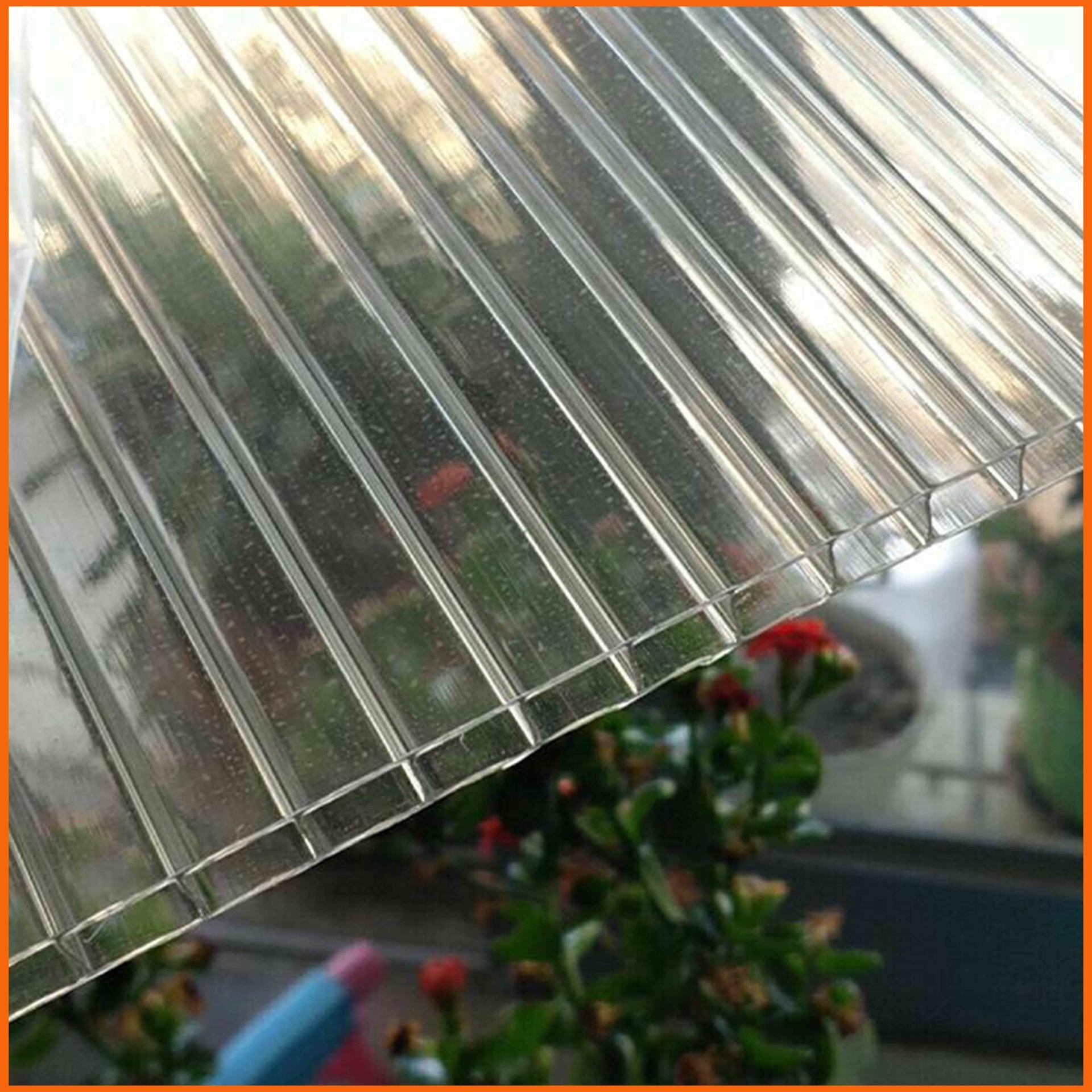 10毫米厚中空PC阳光板 汉中聚碳酸酯中空板 蔬菜种植大棚阳光板图片