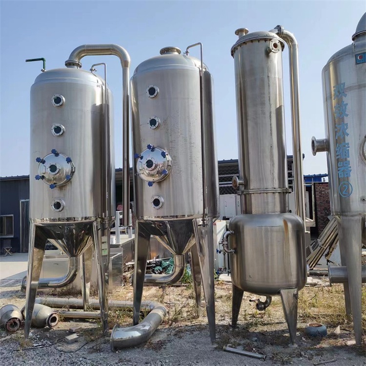 二手双效浓缩器 食品医疗废水双效蒸发器 废水处理浓缩蒸发器 建功回收