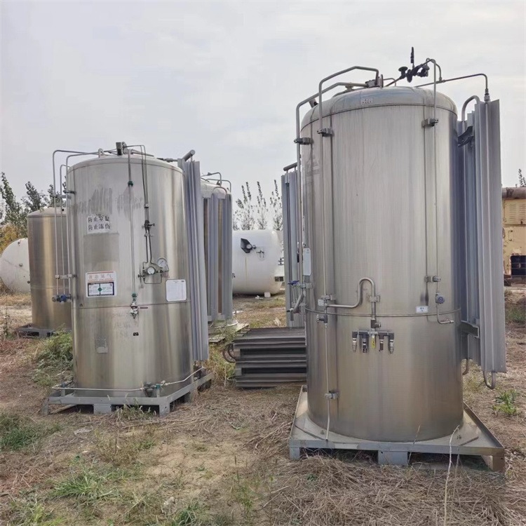 二手低温液态二氧化碳储罐 内外不锈钢低温贮槽 液氮储罐 建功回收