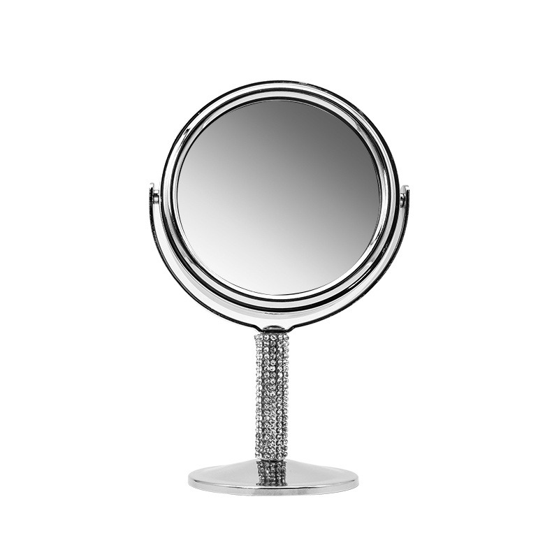 厂家定制便携旋转化妆小镜子梳妆镜金属台式双面化妆镜 圆形椭圆形3寸小台镜