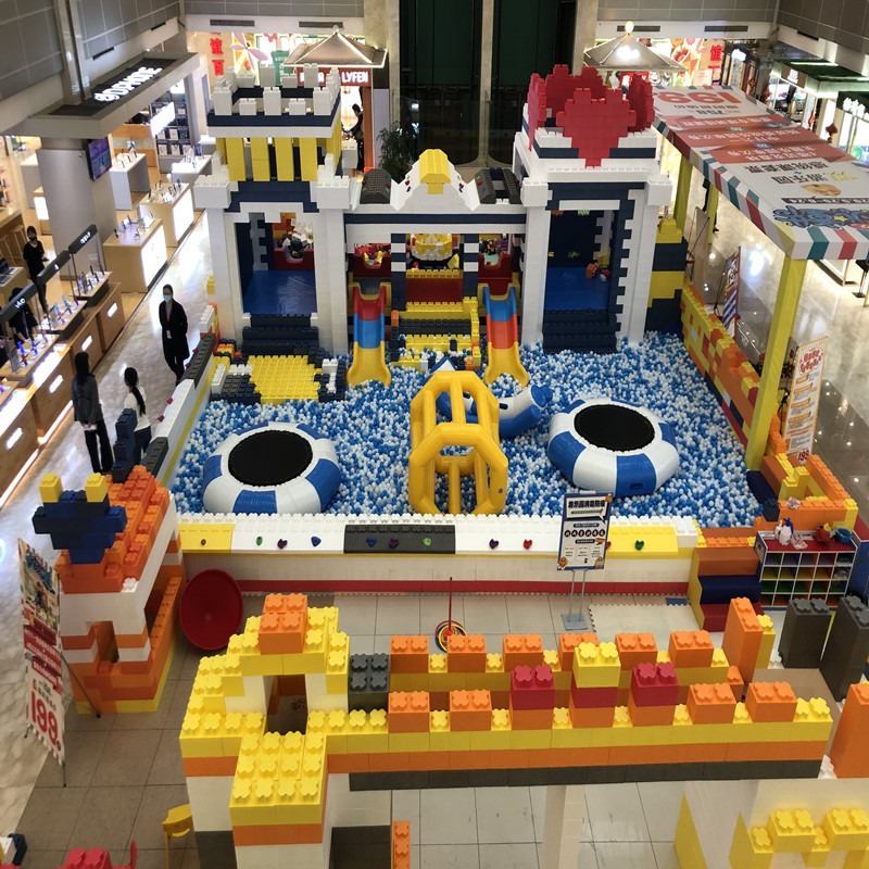 大型EPP积木乐园 室内儿童城堡拼装隔断方砖泡沫积木游乐场图片