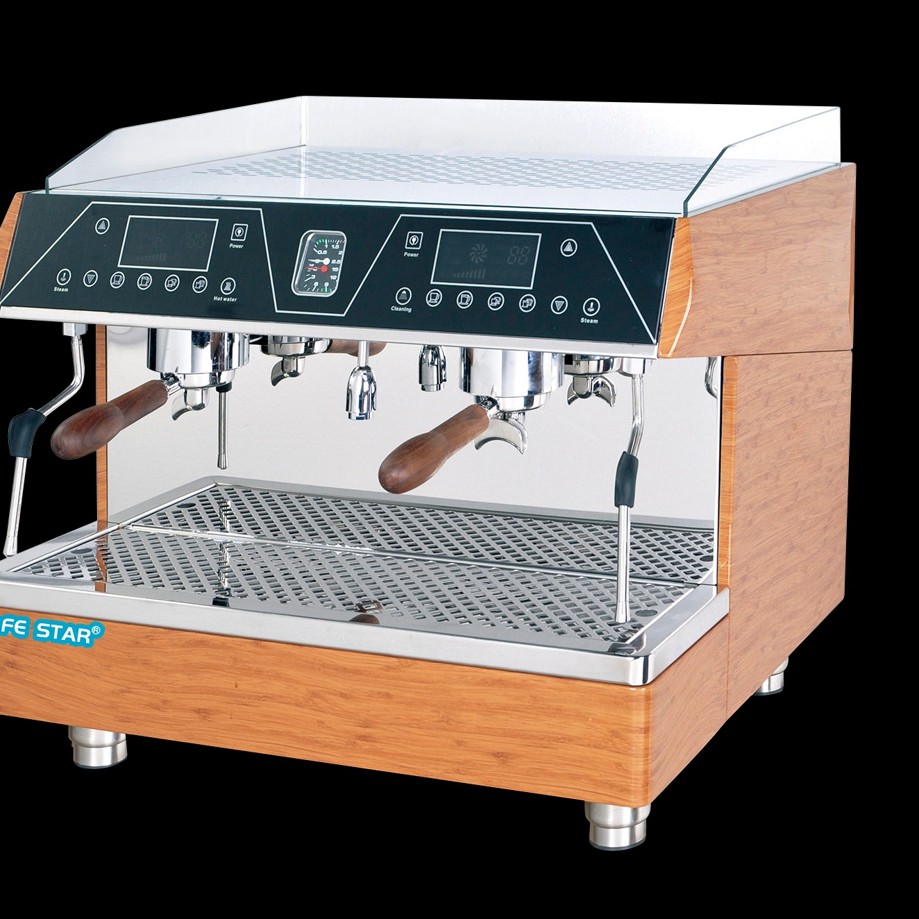 意式半自动双头咖啡机 K202T杰冠电子触摸屏