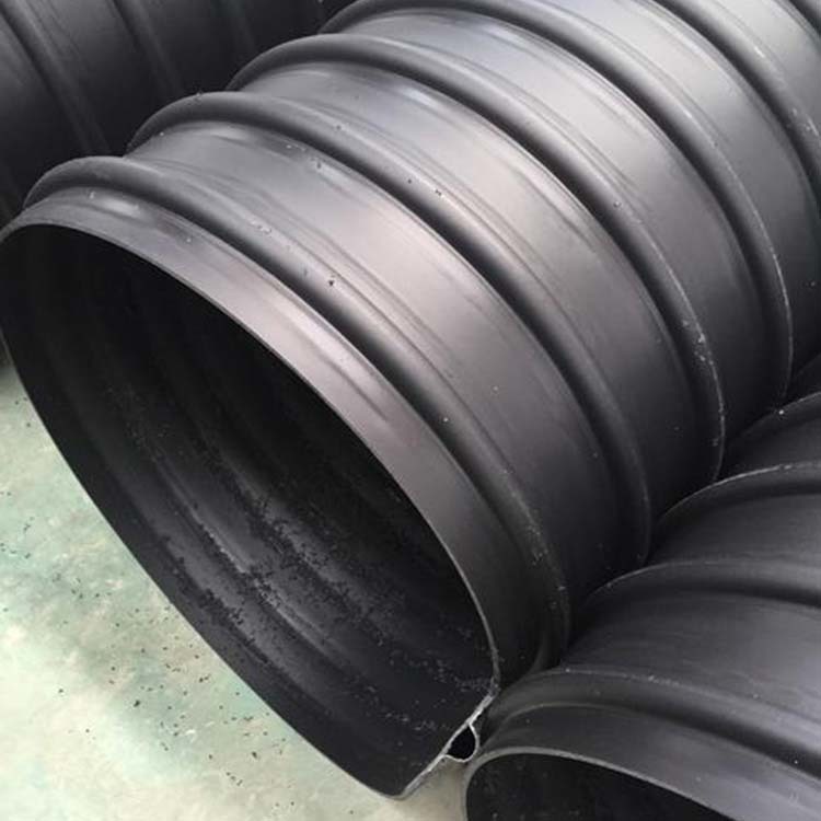 HDPE钢带增强螺旋波纹管 聚乙烯排污管 黑色大口径雨水污水管