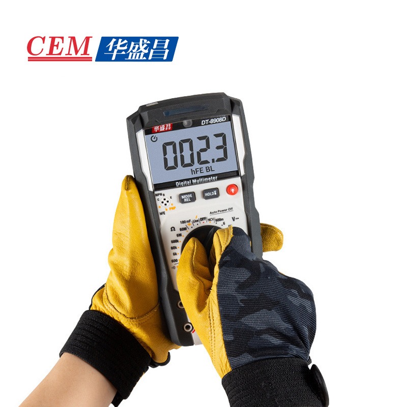 CEM华盛昌数字万用表高精度便携式手动量程防烧万用表DT-8908D