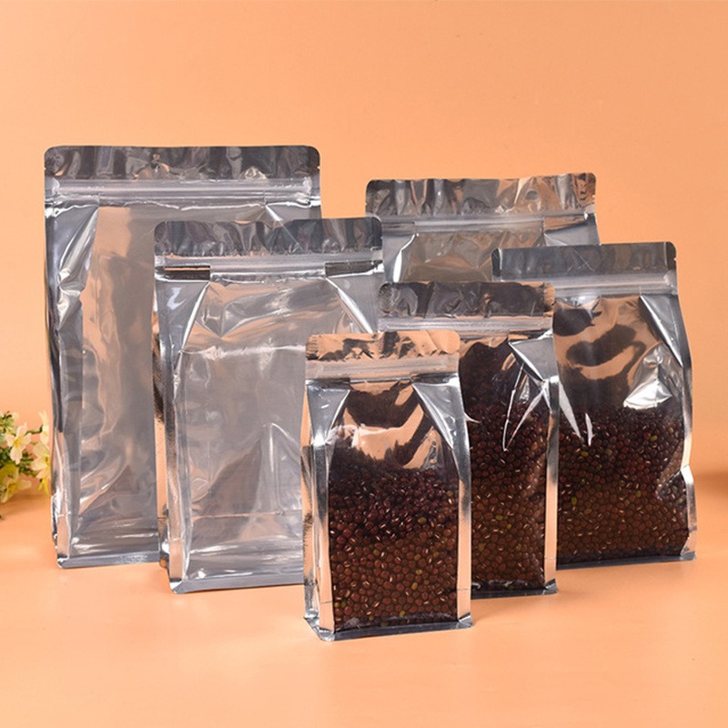 现货八边封袋茶叶咖啡包装袋定 做镀铝阴阳自封茶叶自立袋供应